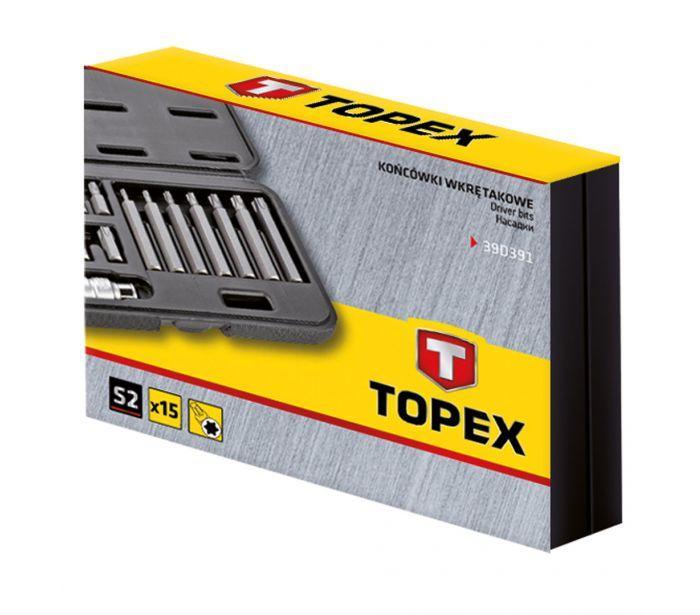 Set di 14 punte per cacciavite Torx in acciaio TOPEX, adattatore e valigetta inclusi