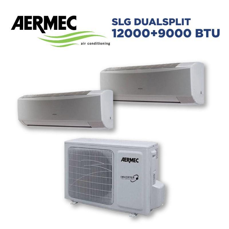 Kit condizionatore dual split Aermec, unitu00e0 esterna + 2 unitu00e0 interne, 12000+9000 BTU, MPG420 + SPG250W + SPG350W
