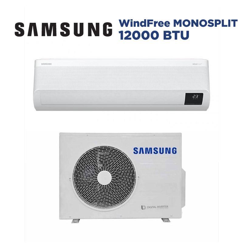 Kit condizionatore monosplit Samsung WindFree, 12000 BTU, unitu00e0 esterna + unitu00e0 interna, AR12TXEAAWKXEU + AR12TXEAAWKNEU