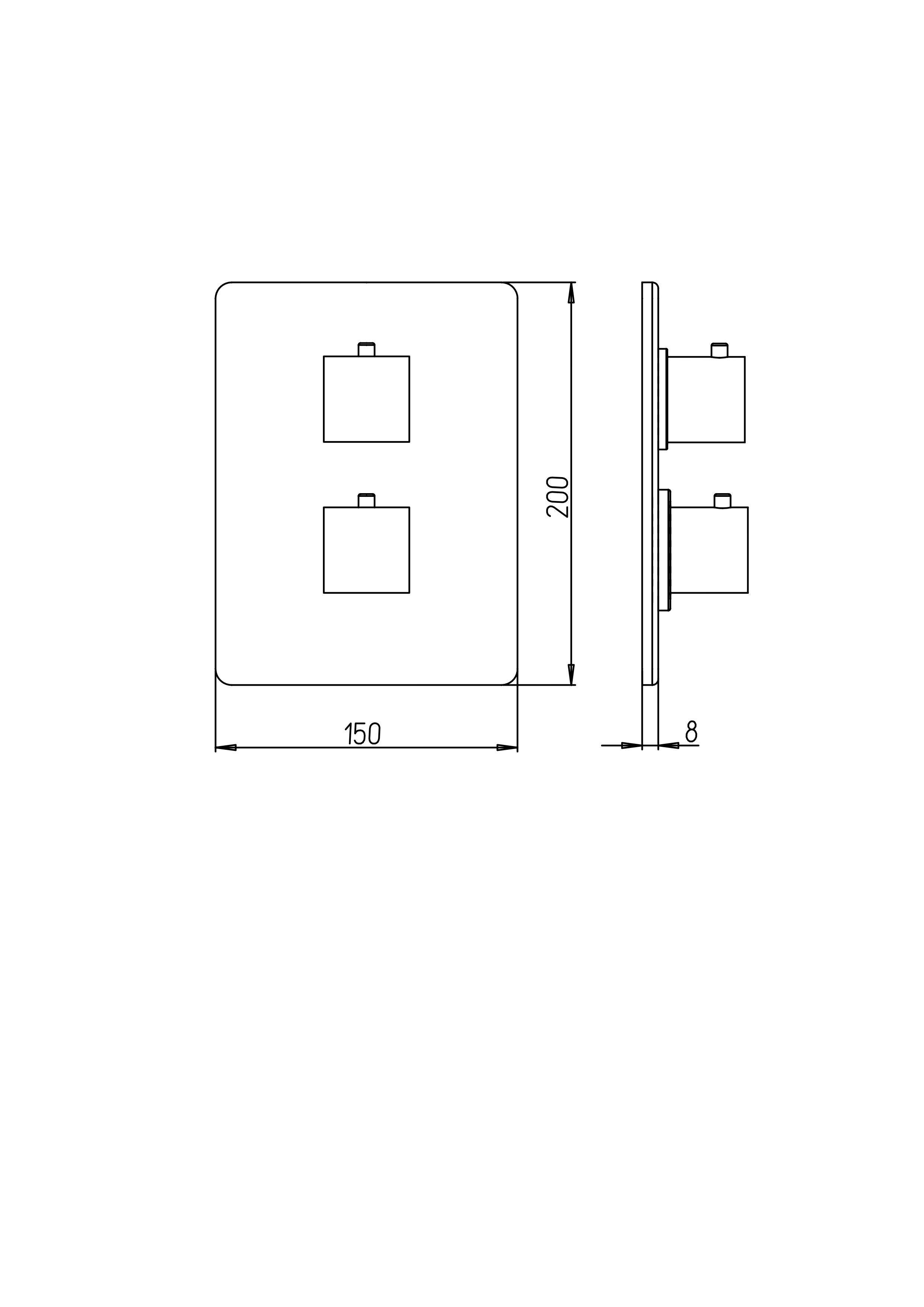 Set parti esterne maniglia e piastra per PAINI DAX Water Box