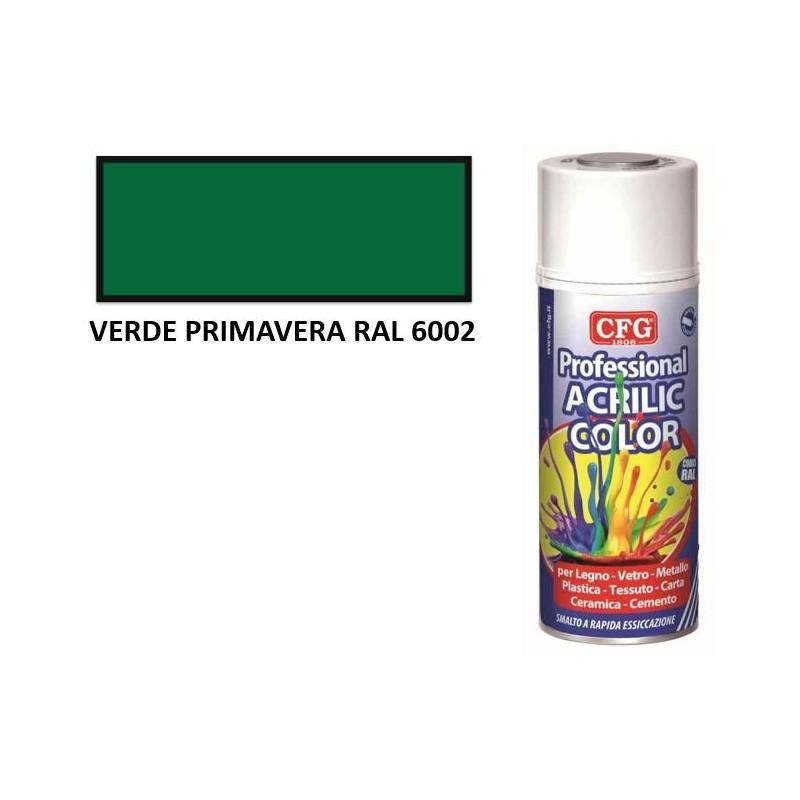 Vernice spray acrilica VERDE PRIMAVERA RAL 6002 400ml, CFG SP6002