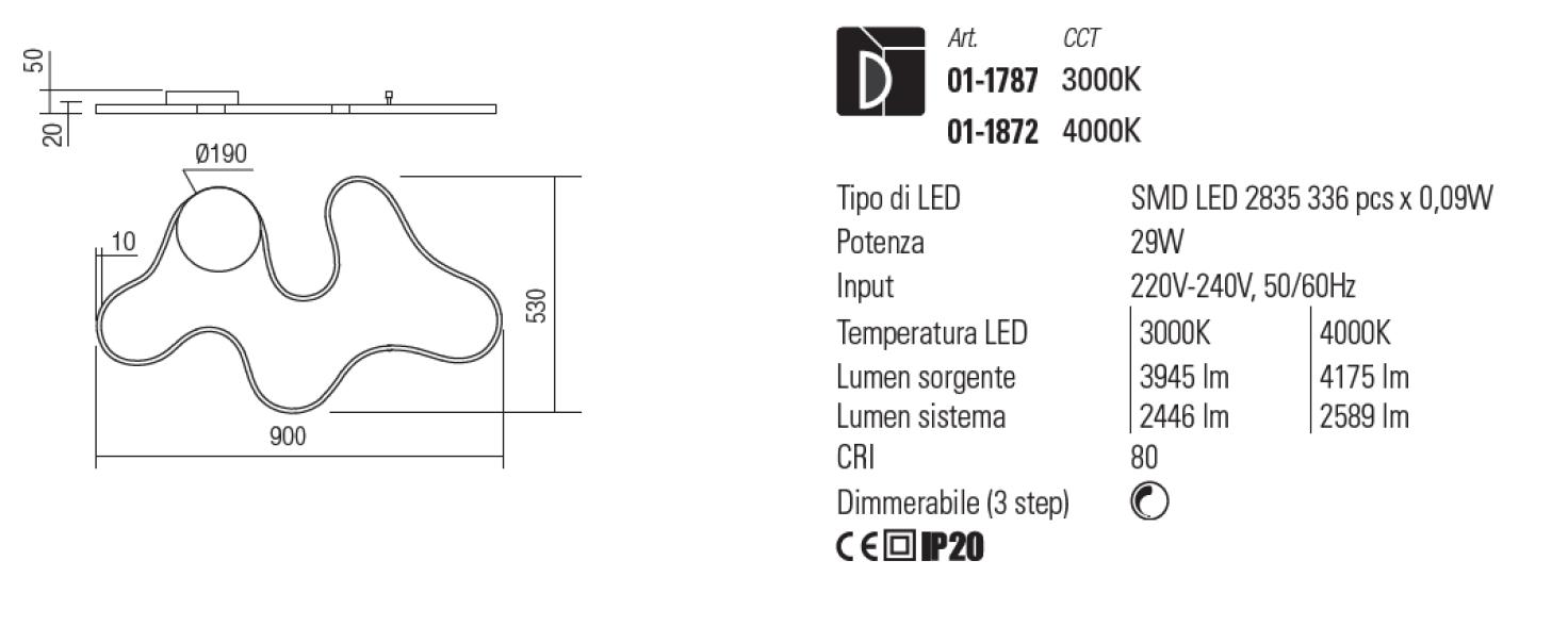 Lampada applique LED Estoril 4000K Redo 011872