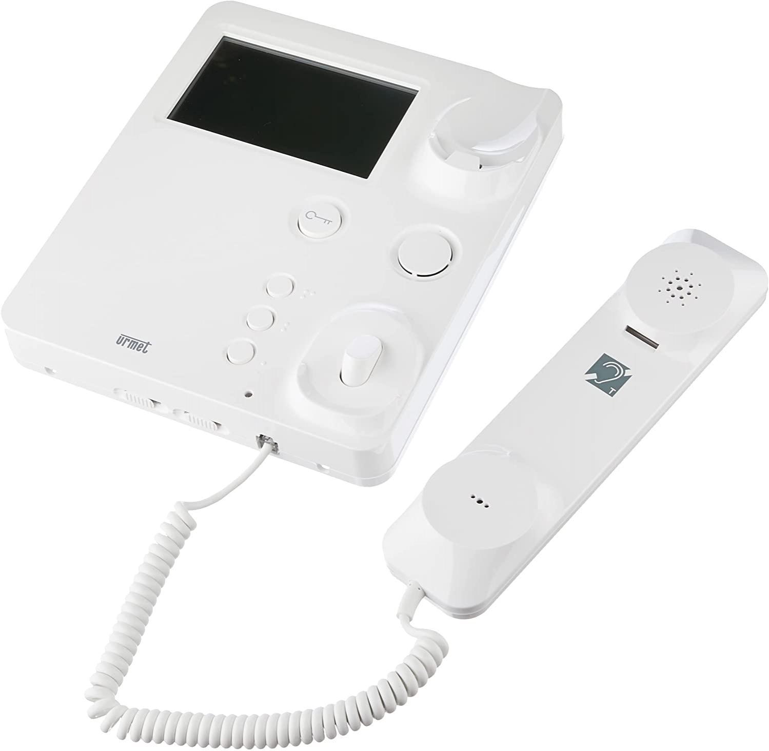 Monitor Videocitofono con cornetta 2 voice URMET 1750/1, bianco.