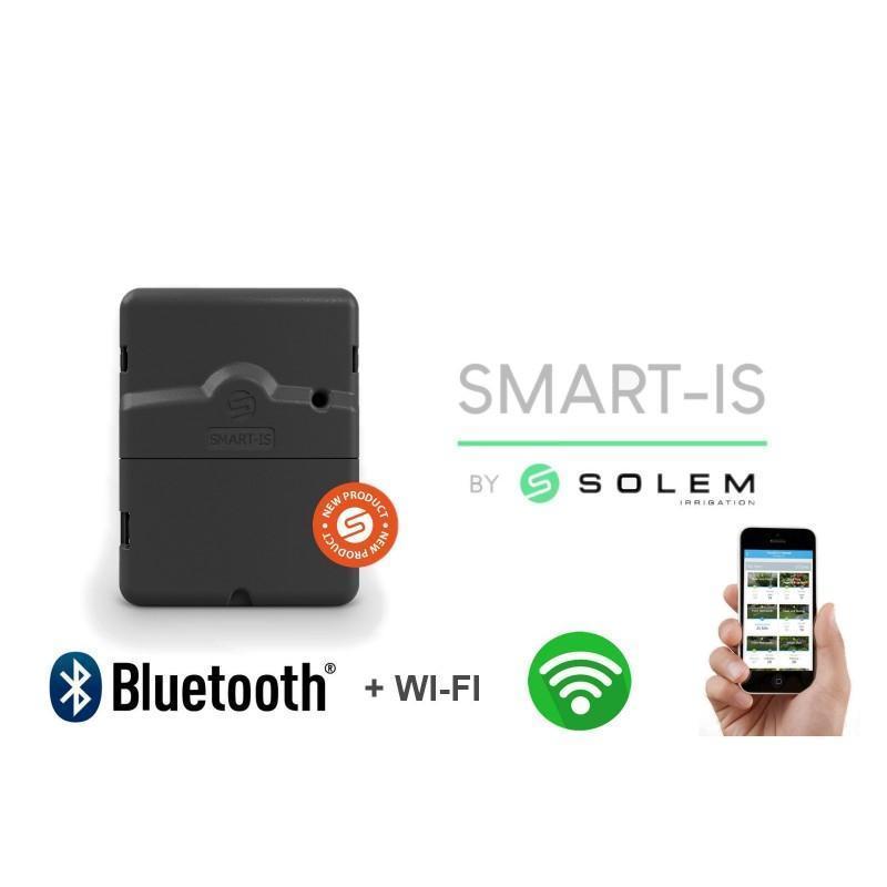 Centralina programmatore di irrigazione SOLEM SMART-IS-6 con funzione Bluetooth e WiFi, 6 stazioni, trasformatore esterno.