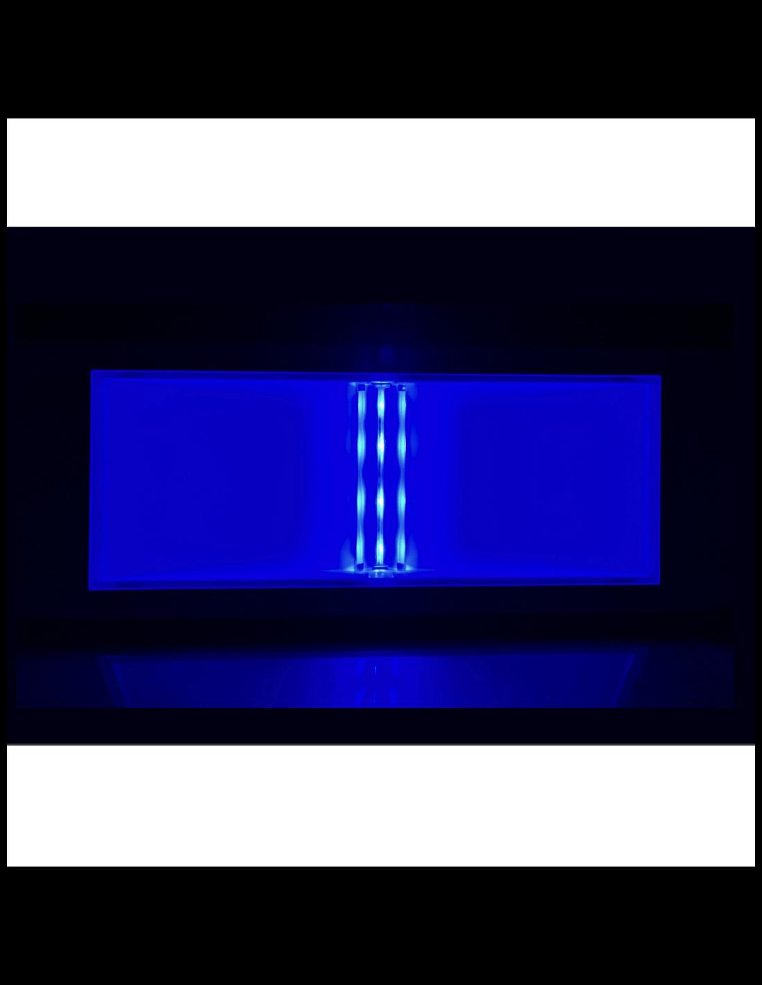 Lampada d'emergenza LED BEGHELLI 1499BLU, luce blu, funzione notturna, 8 h autonomia.