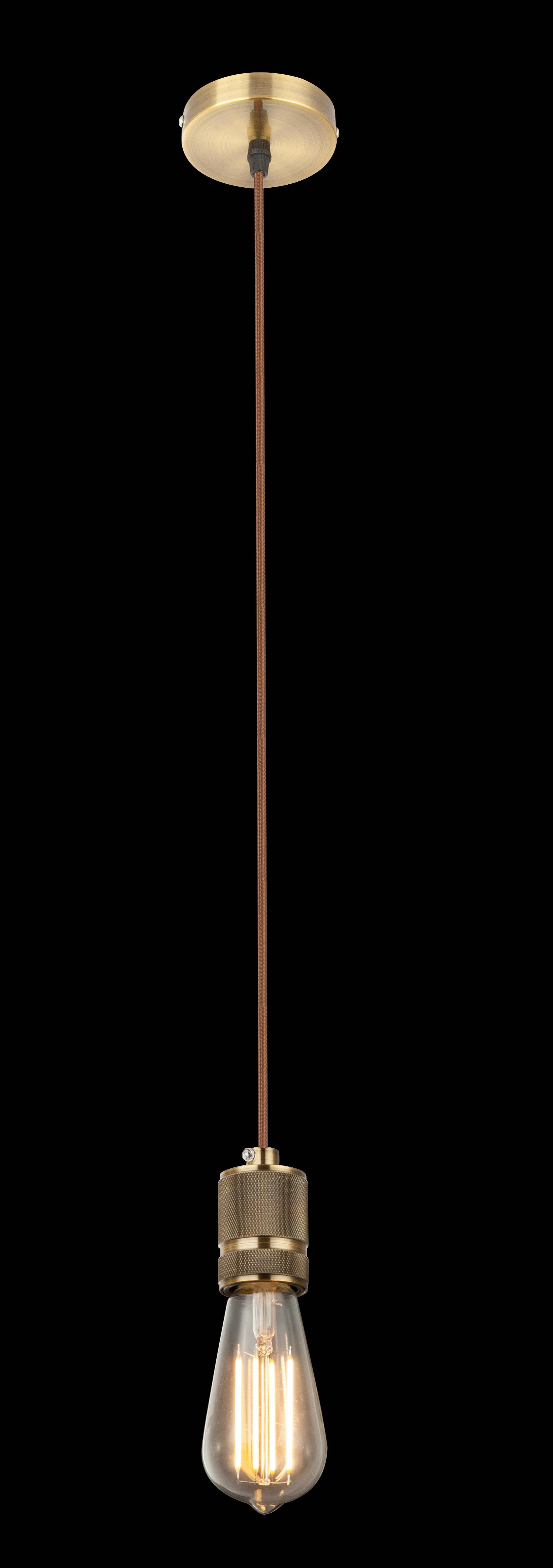 Lampada sospensione GLOBO OLIVER, in ottone anticato e antracite,H 150 cm, lampadina NON inclusa