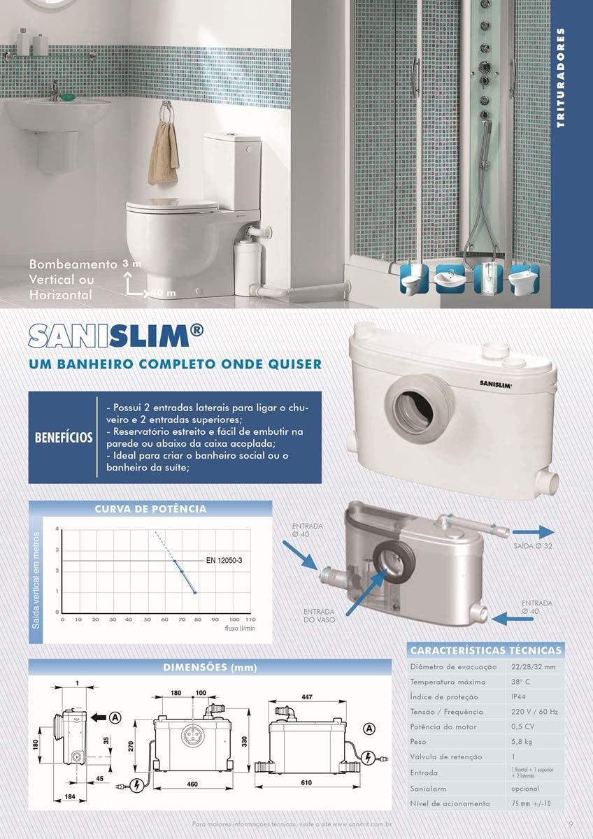 Trituratore WC per scarico bagno completo SFA SANISLIM, SFA SSL