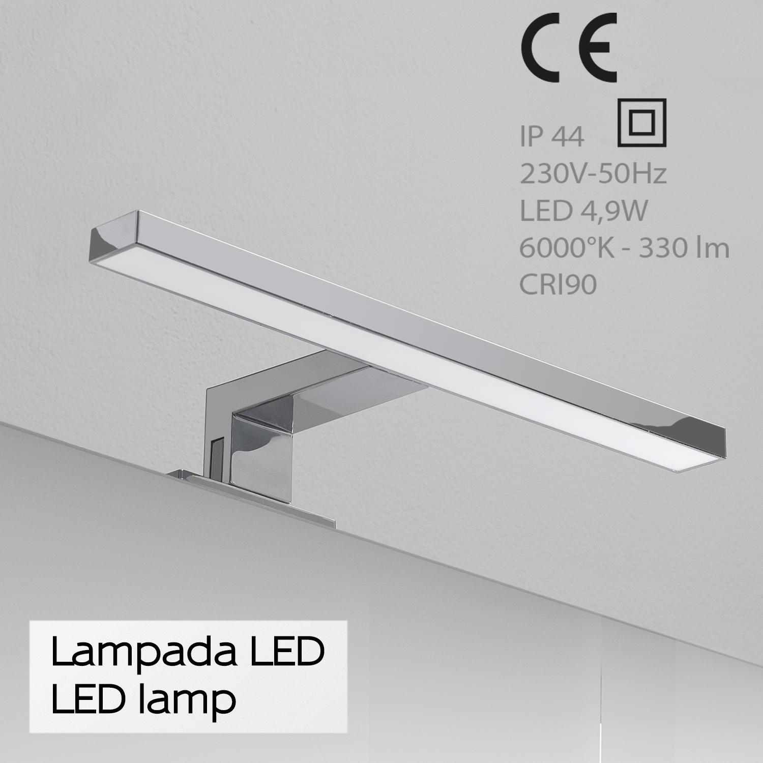 Lampada LED per specchio bagno 4,92W 30cm cromato Madeira Gedy 4943-30