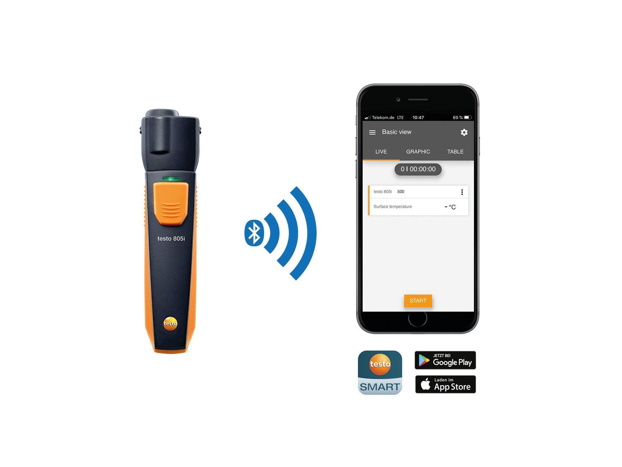 Testo 805i Termometro a infrarossi Bluetooth con App TESTO 0560 1805