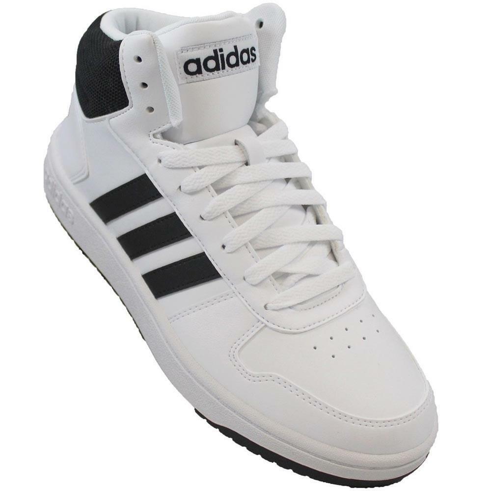 Adidas hoops 2.0 mid uomo sneaker alta bb7208 bianca