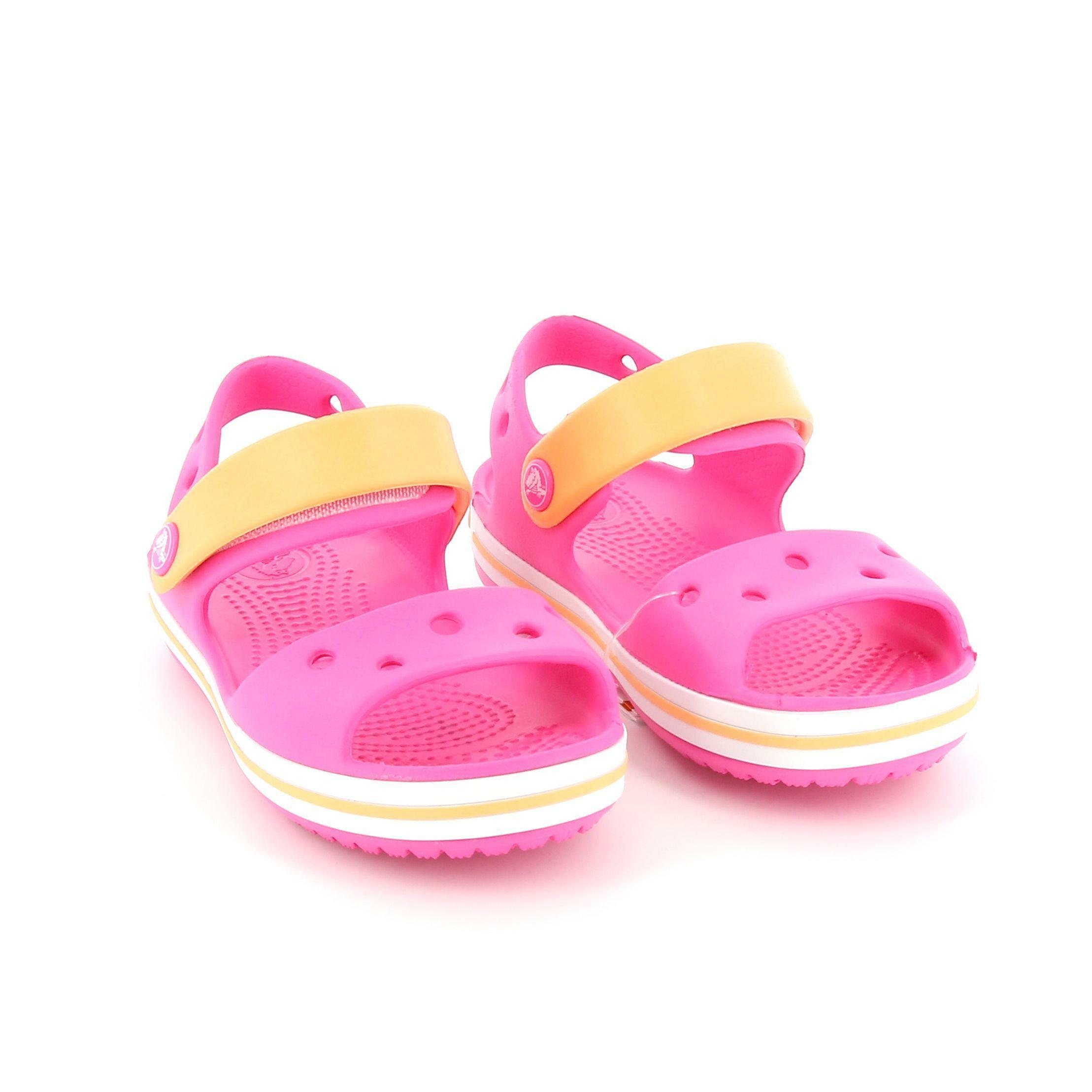 crocs crocs ciabatte bimba 12856 rosa sandalo con cinturino alla caviglia