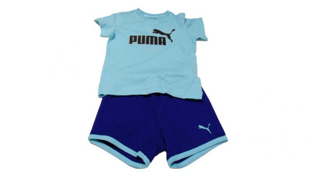 puma completo sportivo puma 586622 049 set - shorts+t-shirt. da bambino, colore blu