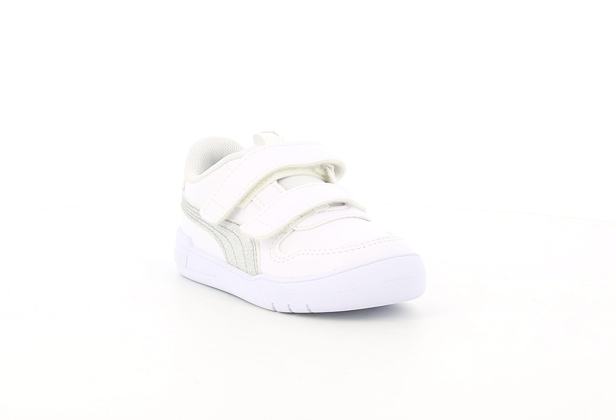 puma sneakers puma multiflex glitz v inf 384886 01. da bambina, colore bianco