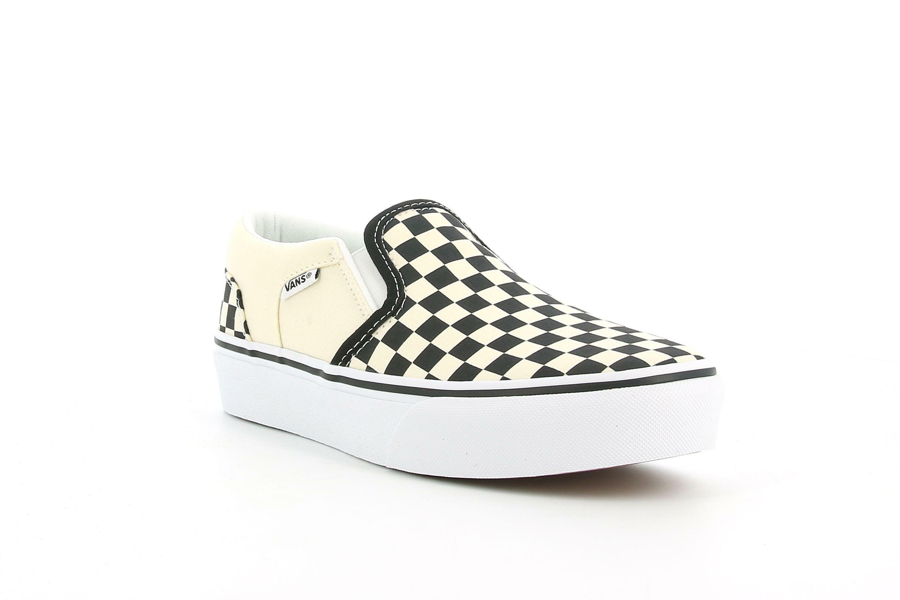 vans sneakers vans my asher yt checkerboard slip on vn0a4uvt5gx1. unisex, colore bianco