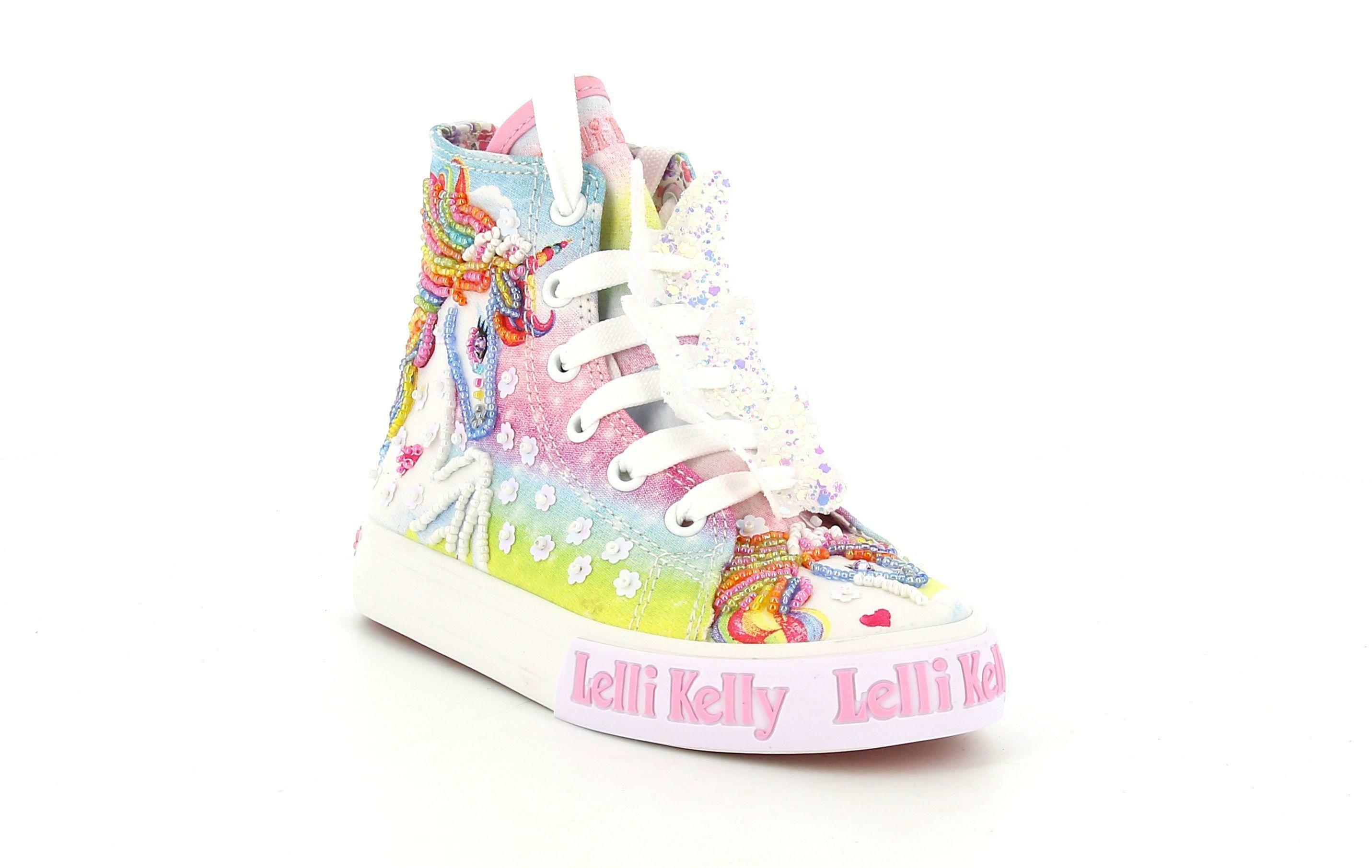 lelli kelly sneakers alta lelli kelly  unicorn mid lk9090. da bambina, colore bianco fantasia