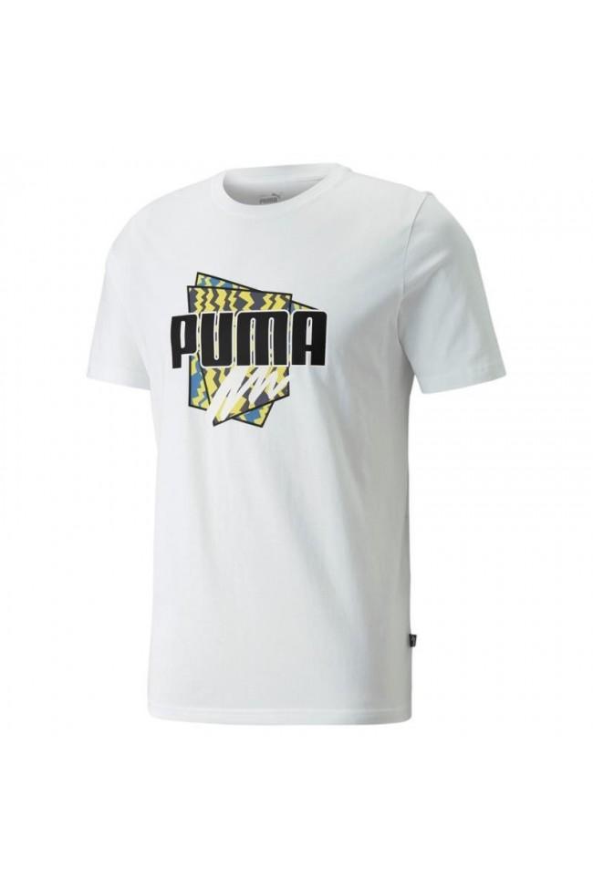 puma t-shirt puma  848576 02. da uomo, colore bianco