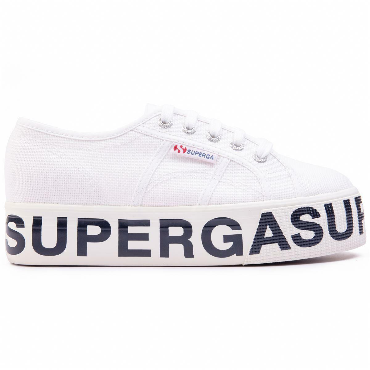 superga sneakers platform superga 2790 lettering. da donna, colore bianco