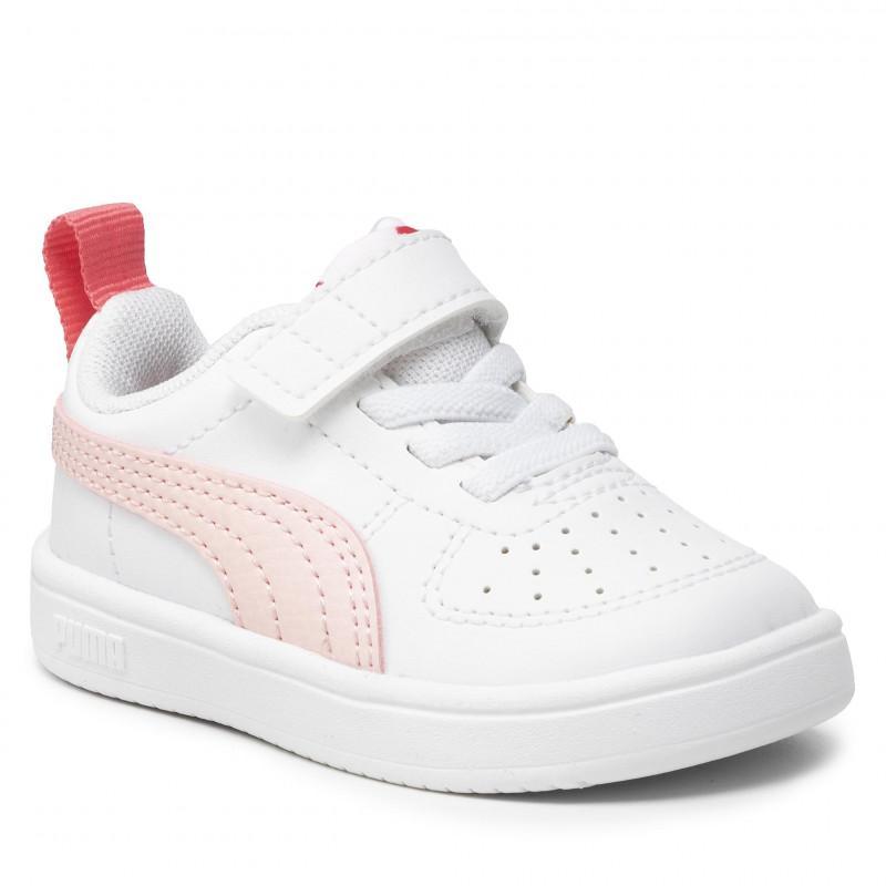 puma sneakers puma rickie ac inf 384314 06. da bambina, colore bianco/rosa