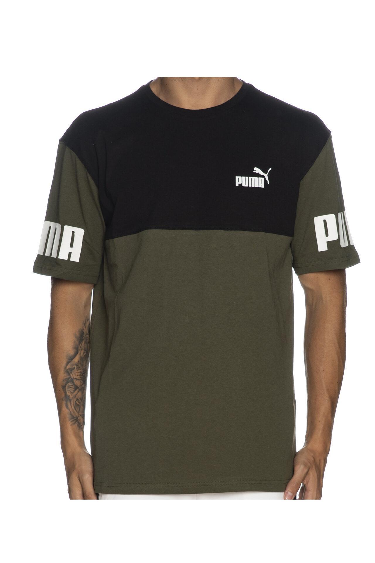 puma t-shirt puma 849801 70. da uomo, verde militare