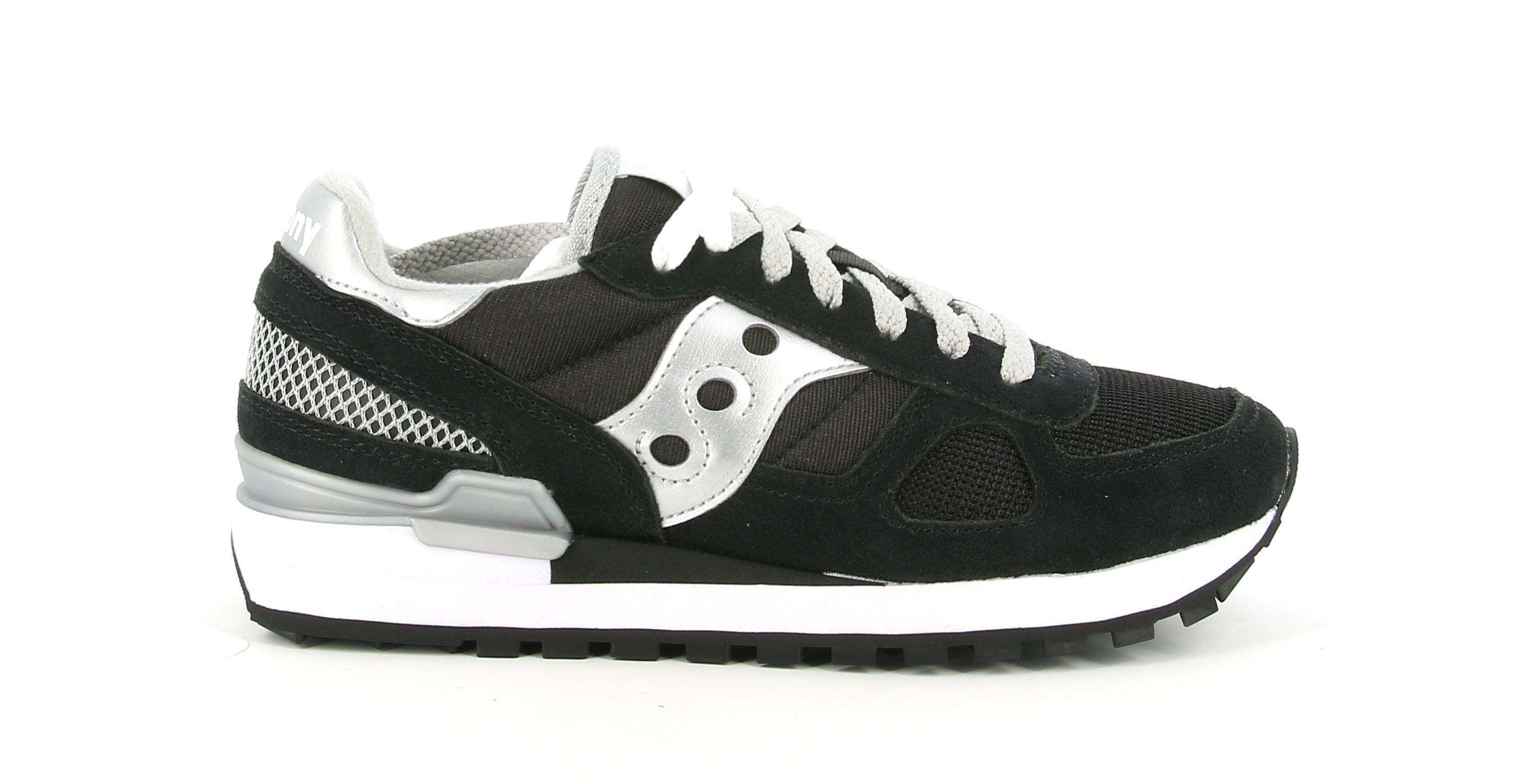 saucony saucony s1108-671 shadow sneaker donna  blk/sil/rep