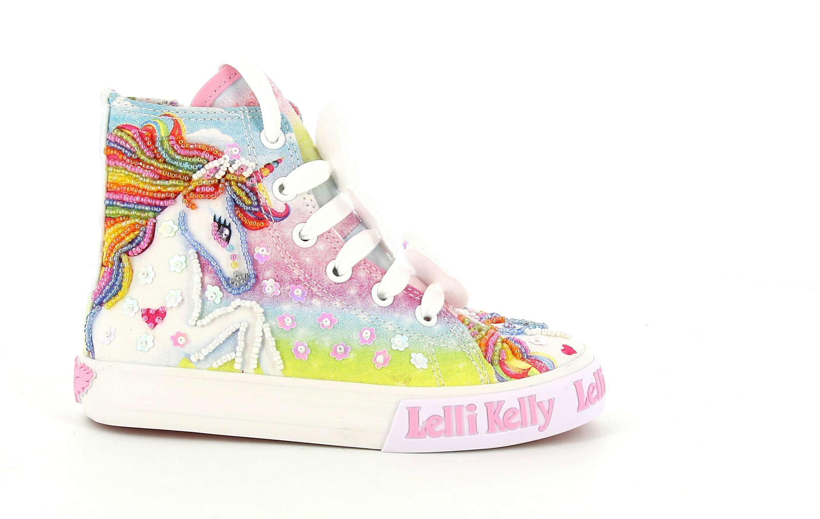 lelli kelly sneakers alta lelli kelly  unicorn mid lk9090. da bambina, colore bianco fantasia