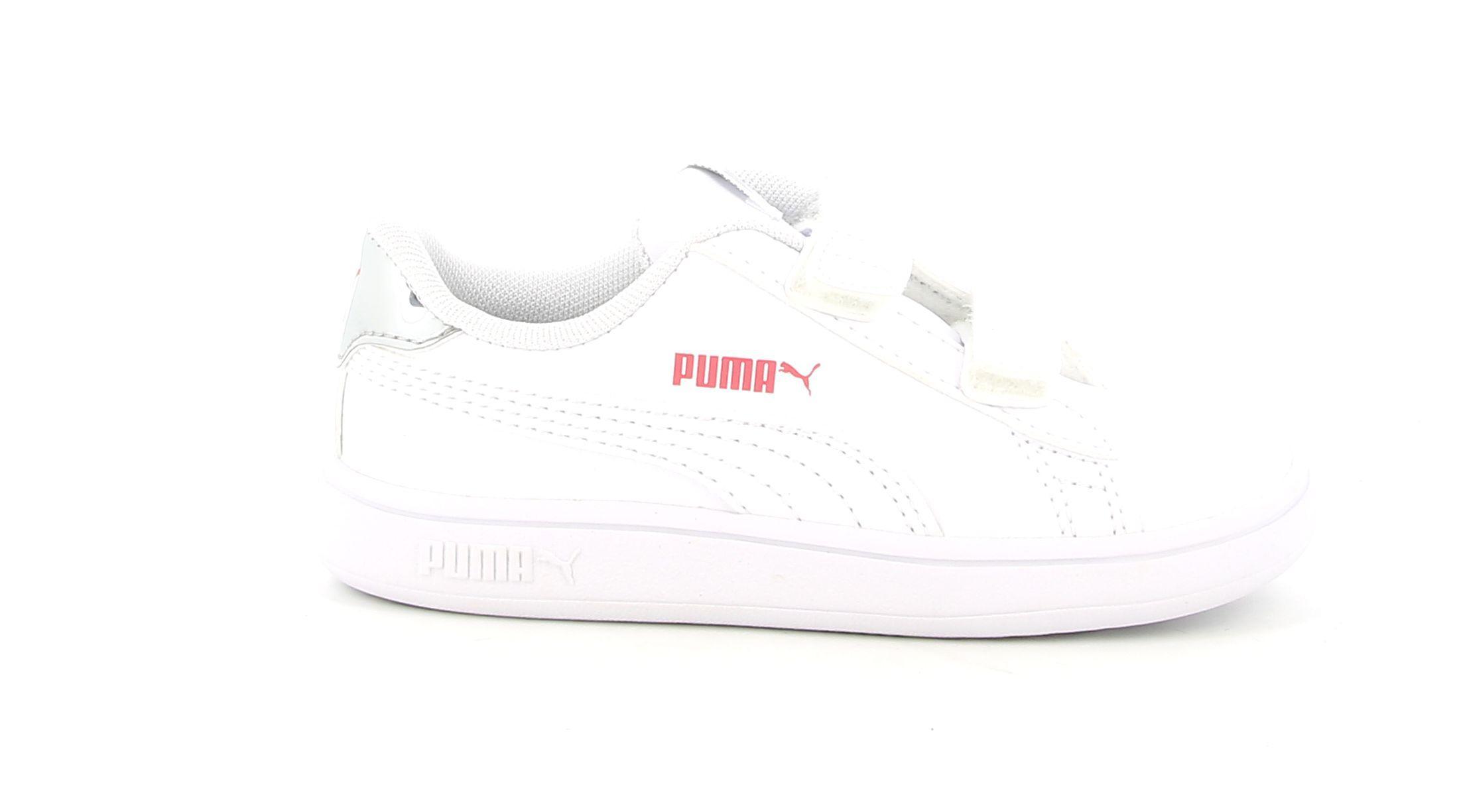 puma sneakers smash v2 sl met.v inf 382377 01. da bambina, colore bianco