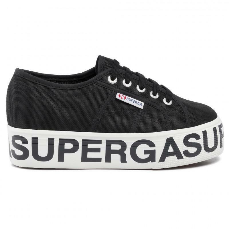superga sneakers platform superga 2790 lettering. da donna, colore nero