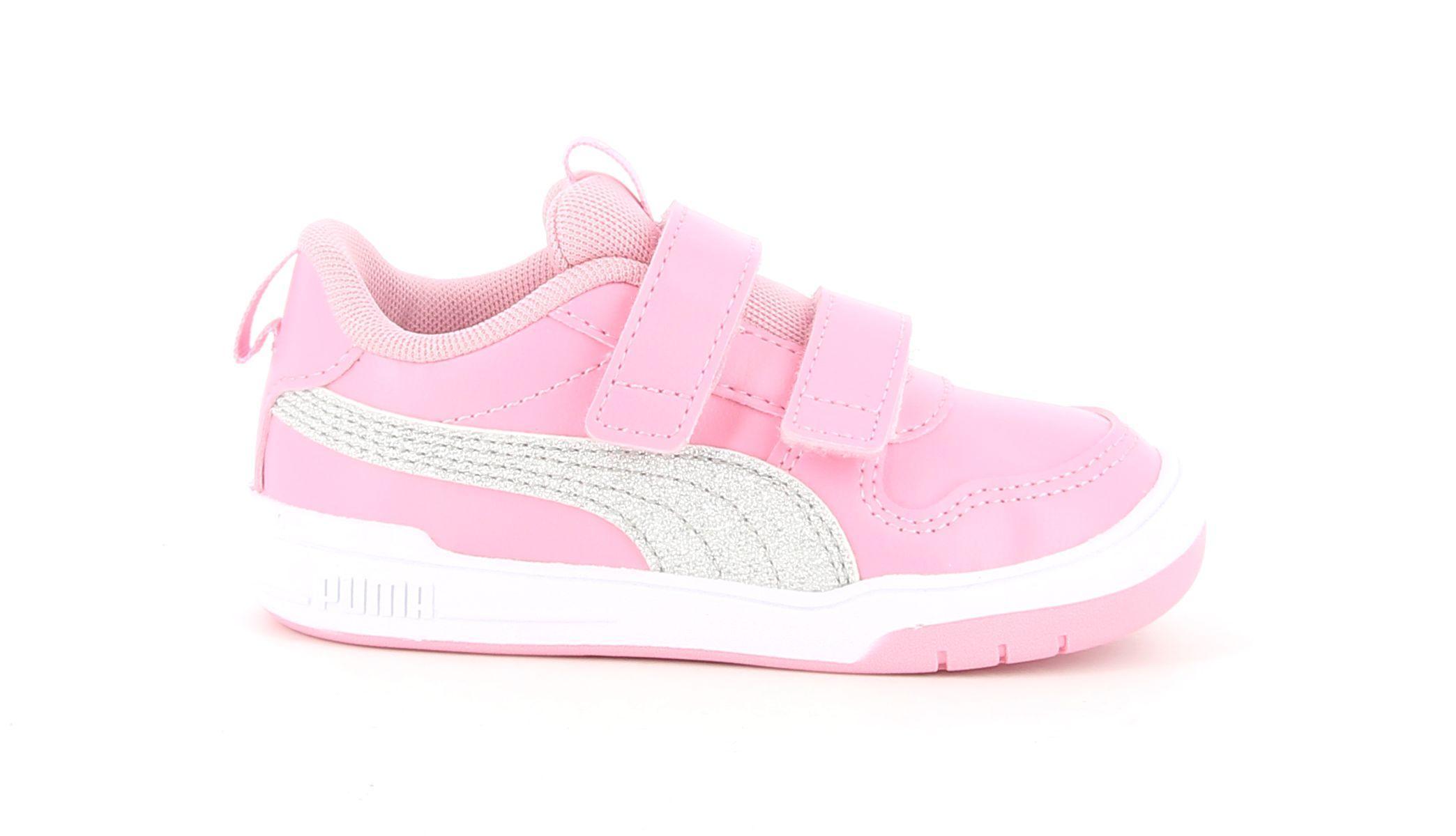 puma sneakers puma multiflex glitz v inf 384886 02. da bambina, colore rosa