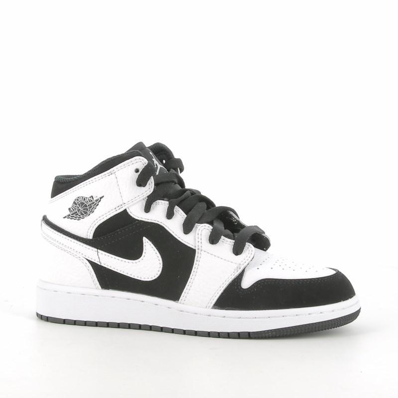 nike scarpa sportiva nike air jordan 1 mid gs 554725 113.da ragazzo,colore bianco/nero