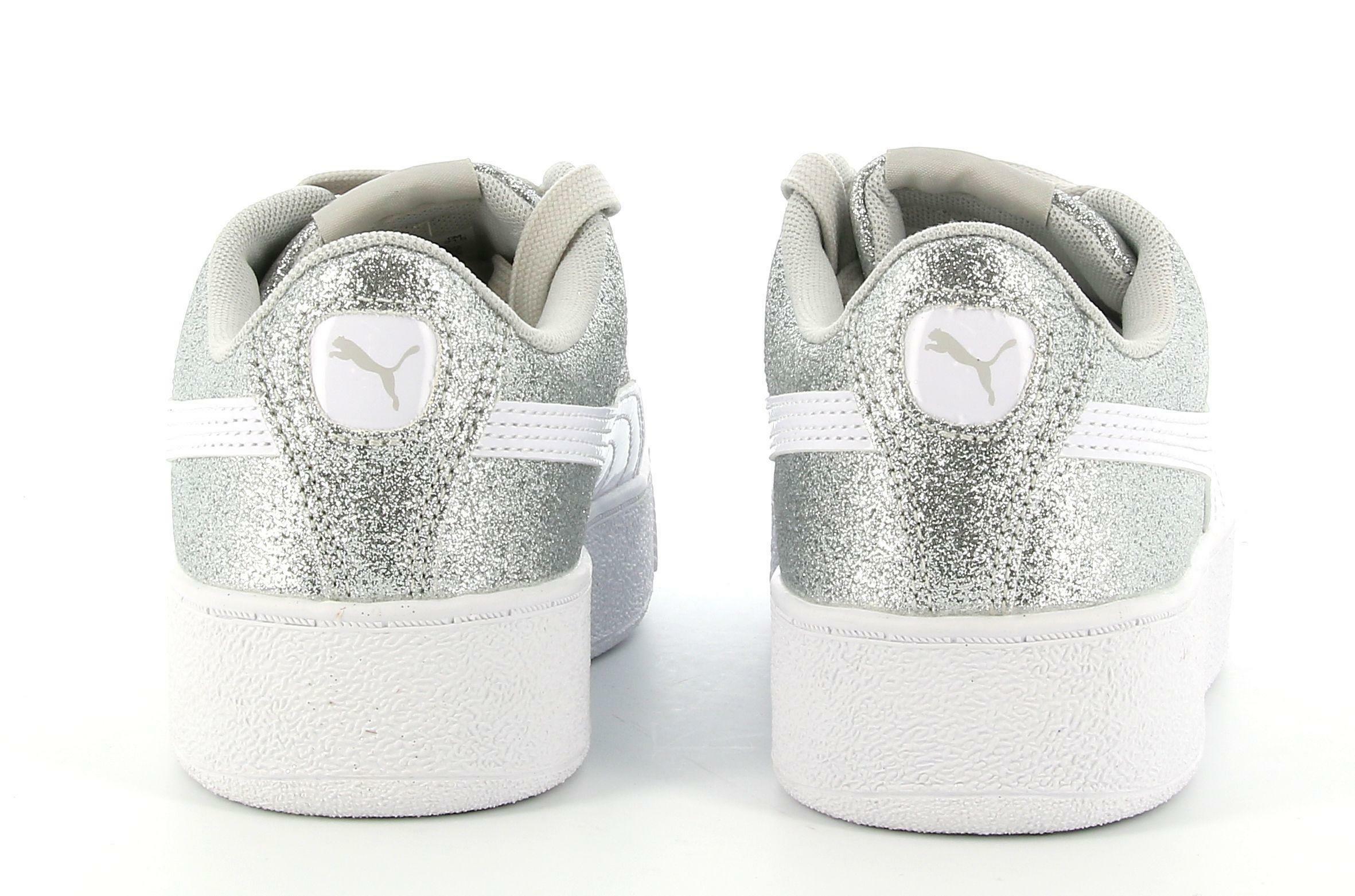 puma sneakers puma vikky platform glitz ps 370171 012. da bambina, colore argento