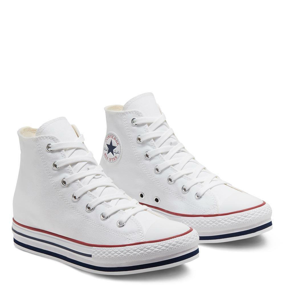 converse sneakers alta platform converse all star platform eva hi 668026c. da bambina, colore bianco
