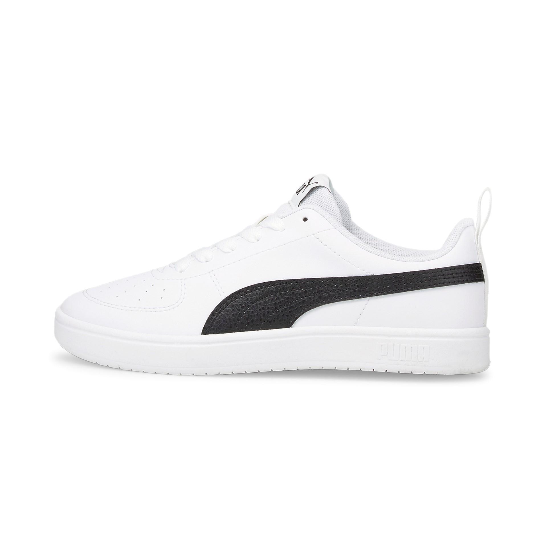 puma sneakers puma  rickie jr 384311 03. unisex, colore bianco/nero