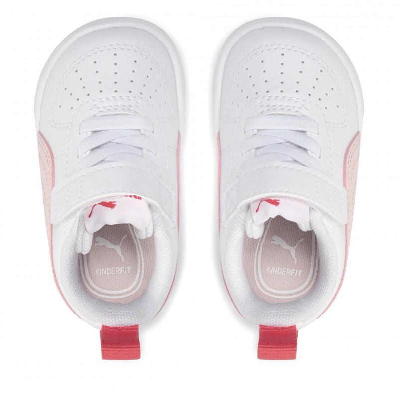 puma sneakers puma rickie ac inf 384314 06. da bambina, colore bianco/rosa