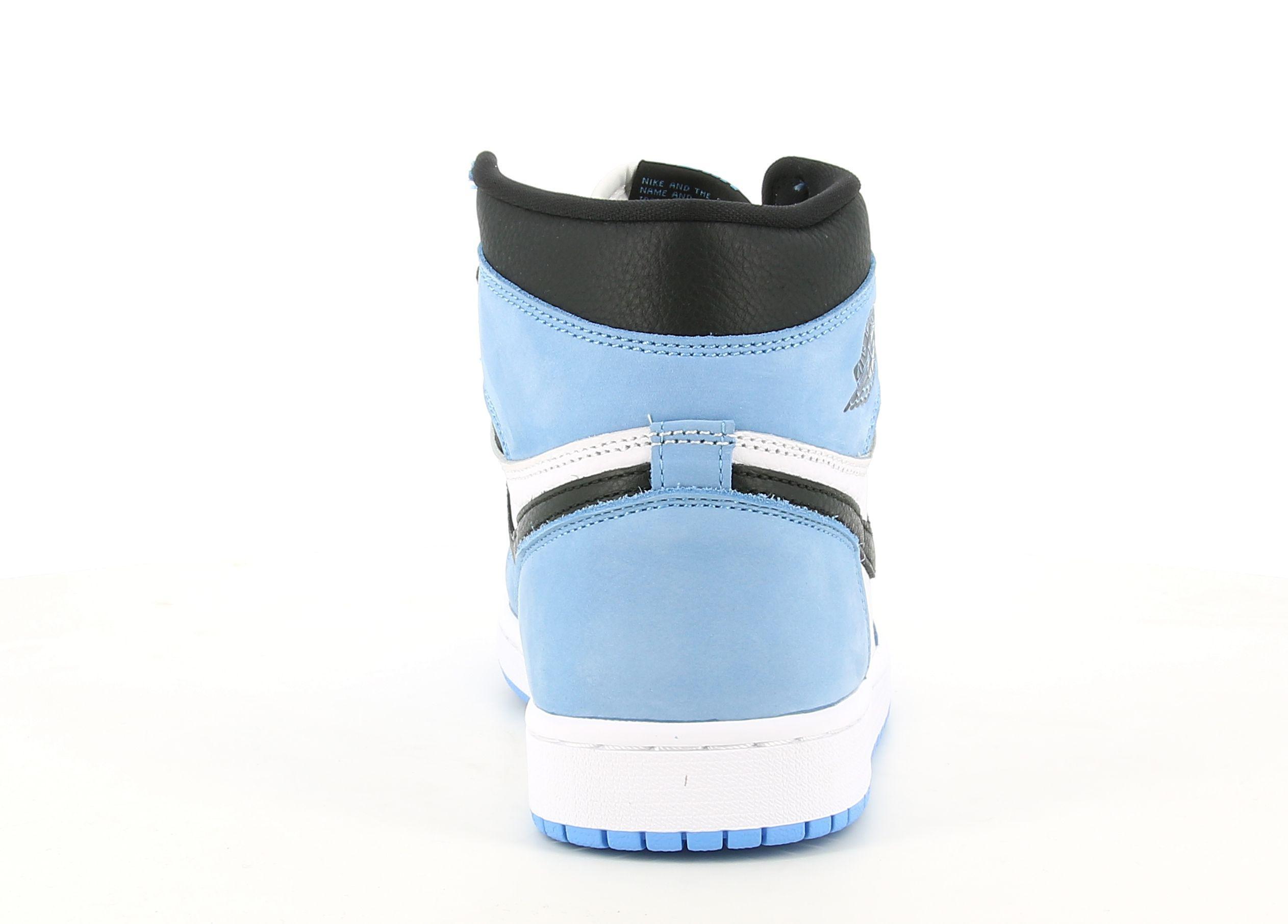 Sneakers alta firmata Nike Air Jordan da uomo, Bianco-blu  