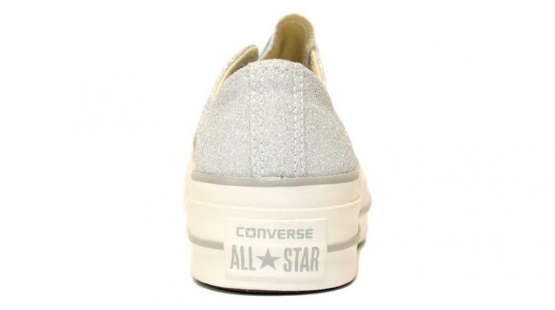 converse converse ctas clean lift ox 560953c donna argento scarpa sportiva