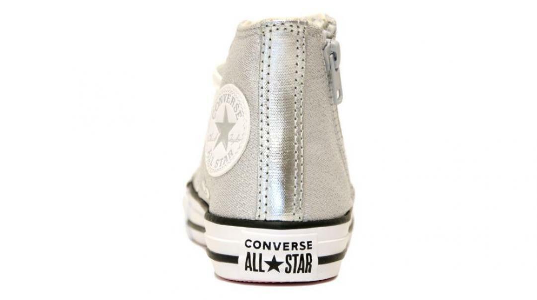 converse sneakers alta converse all star side zip hi 668021c. da bambina, colore argento