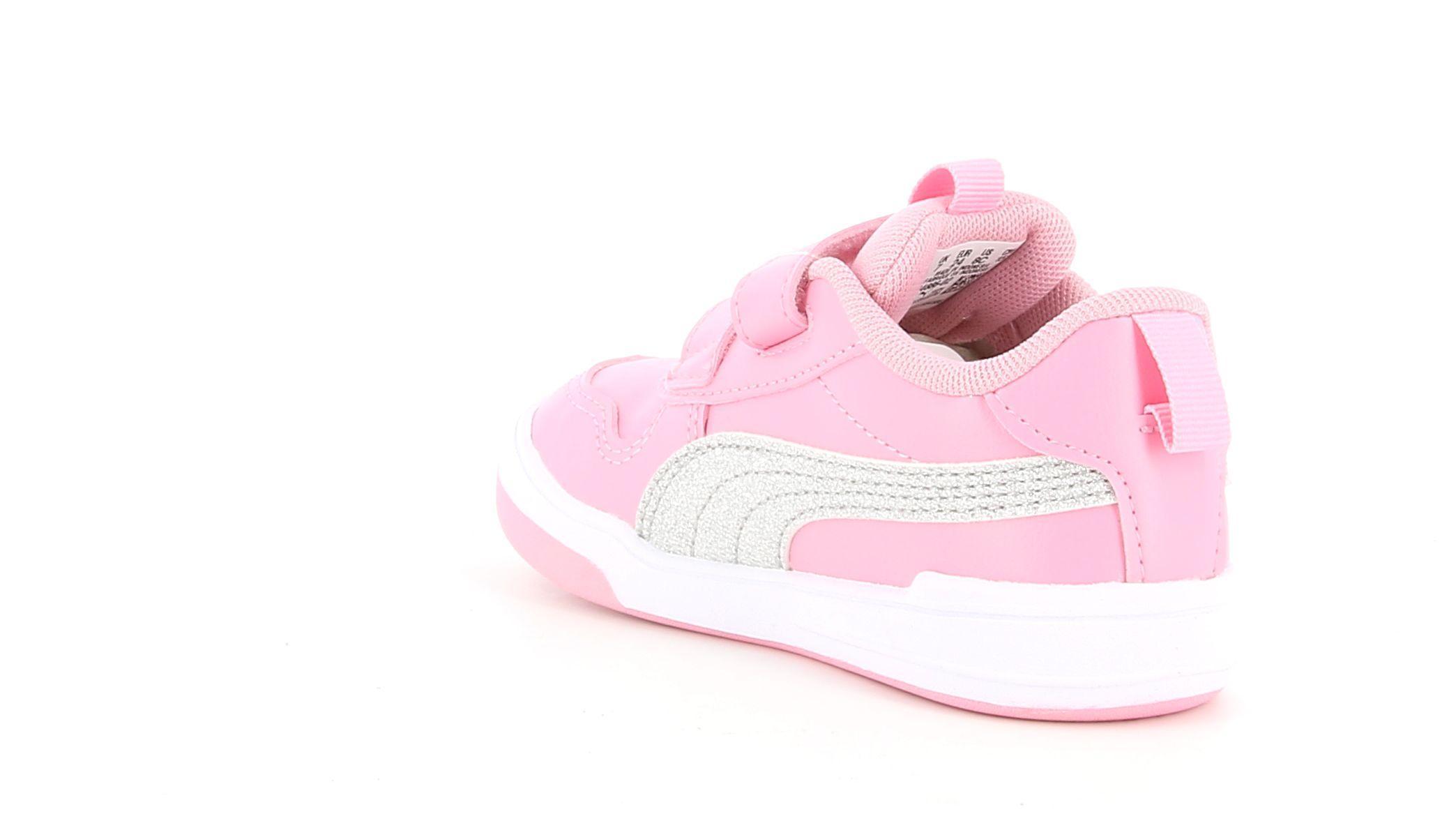 puma sneakers puma multiflex glitz v inf 384886 02. da bambina, colore rosa