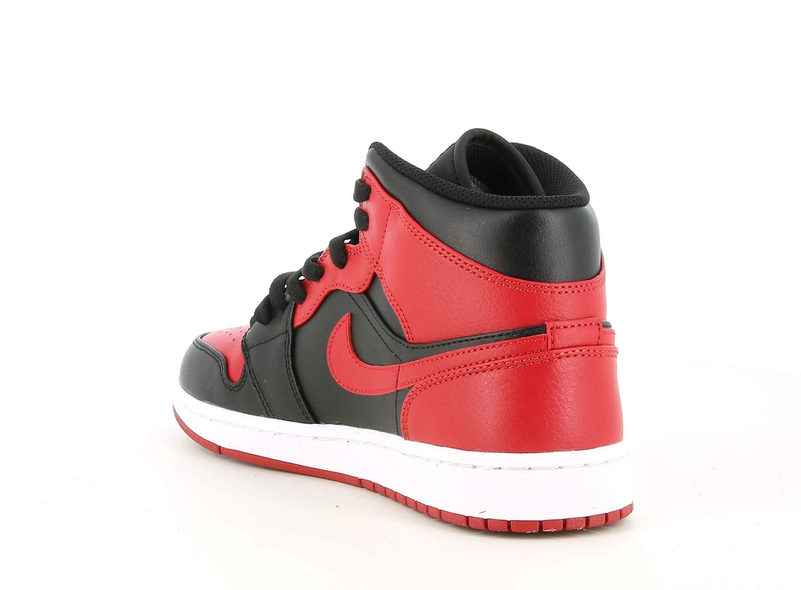 nike sneakers alta nike air jordan 1 mid 554724 074. da uomo,colore nero/rosso