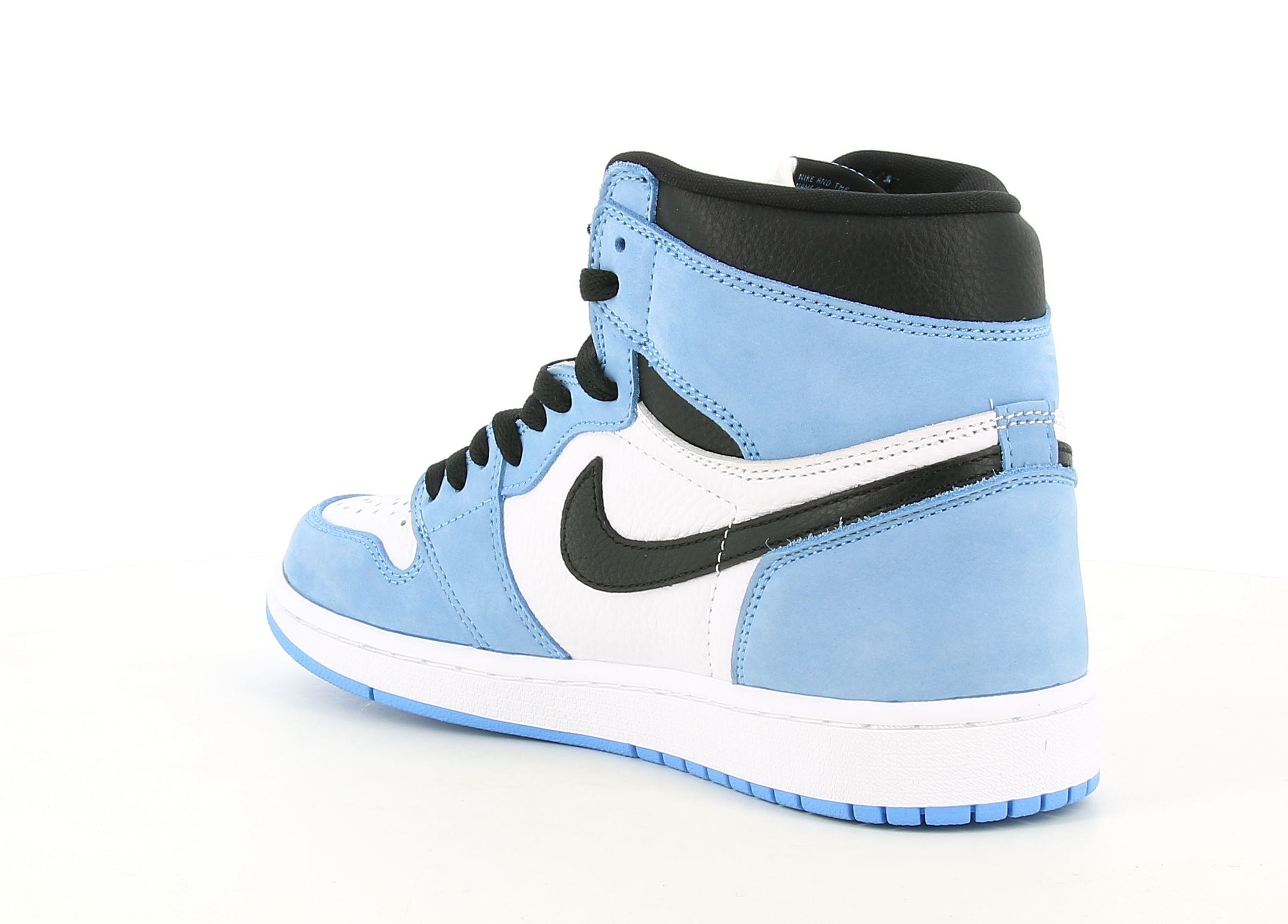Sneakers alta firmata Nike Air Jordan da uomo, Bianco-blu  