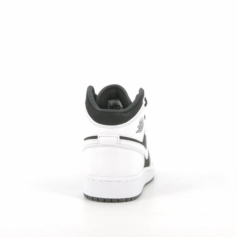 nike scarpa sportiva nike air jordan 1 mid gs 554725 113.da ragazzo,colore bianco/nero