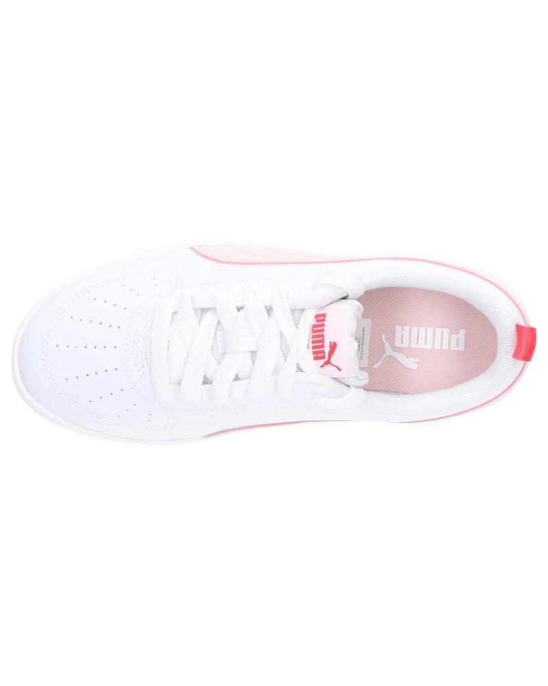 puma sneakers puma rickie jr 384311 06. da ragazza, colore bianco/rosa