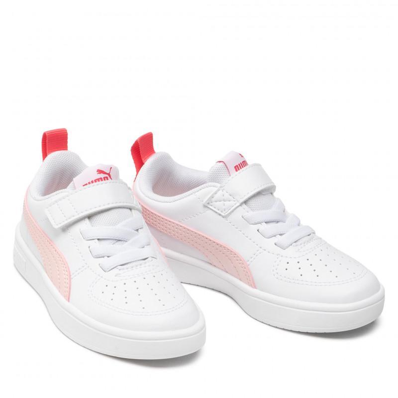 puma sneakers puma rickie ac ps 385836 06. da bambina, colore bianco/rosa
